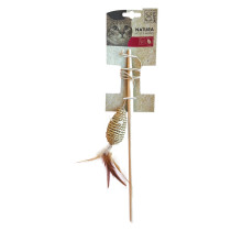 M-Pets Natura Mouse Cat Wand Lightweight, Beige