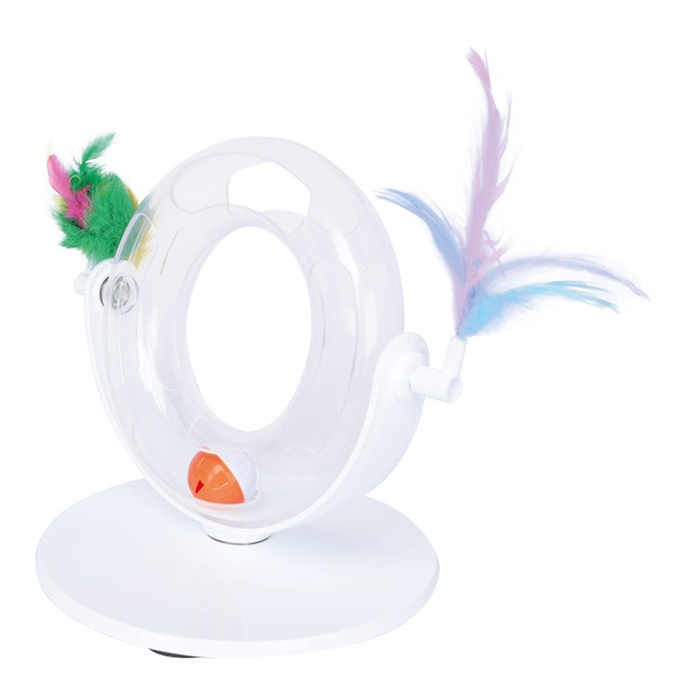 M-Pets Rollercoaster Cat Toy With Ball, Lightweight, White