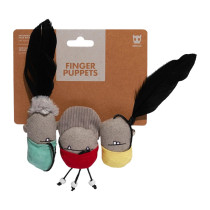 Zee.Cat Finger Puppets Cat Toy Soft Lightweight, Grey
