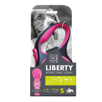 M-Pets Liberty Dog Retractable Leash For Dog, Pink, Small (16.3 x 9.2 x 3.9 cm)