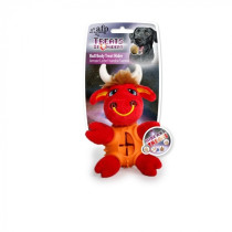All For Paws Dog Treat Hider Bull Body Plush Toy, Red And Orange