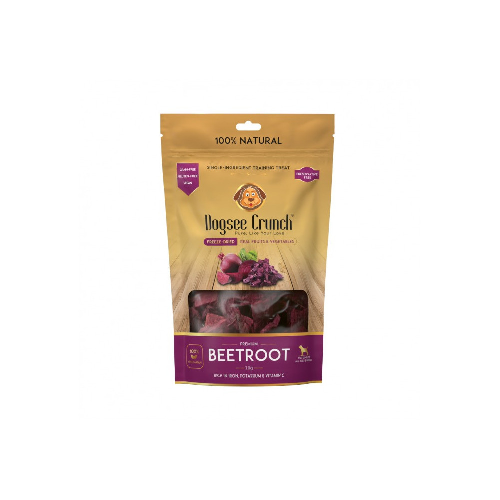Dogsee Crunch Beetroot, Freeze-Dried Beet Dog Training Treats, 10 Gram
