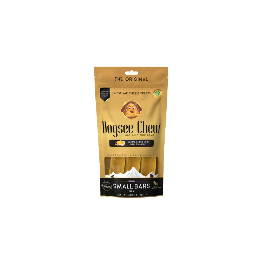 Dogsee Turmeric Small Bars, Long-Lasting Dental Chews For Small Dogs, 100 G