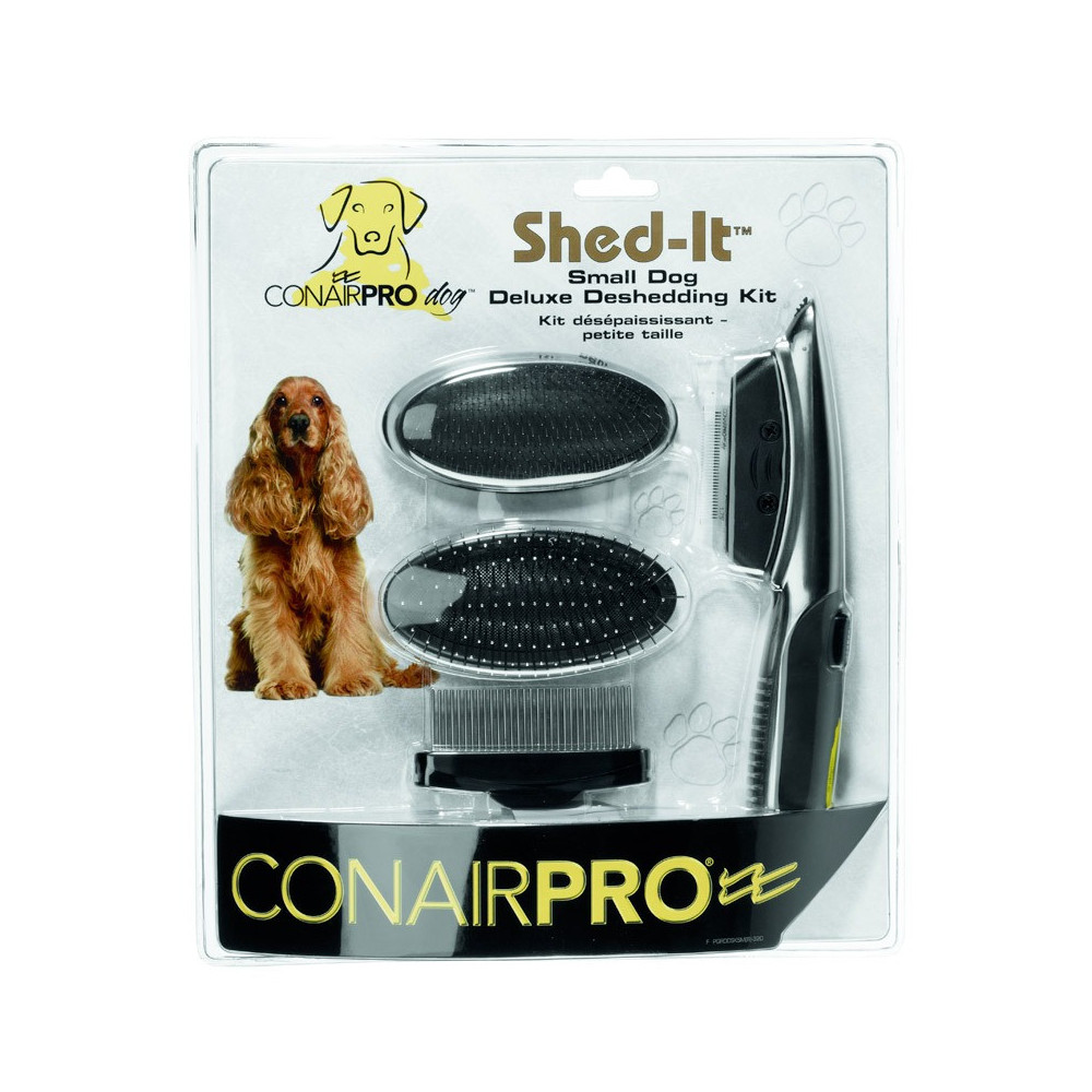 Conairpro Dog Deshedder Kit, Black, Small