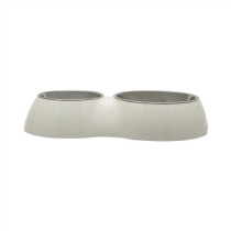 Dogit Dog Bowl Double Diner For Serving Both Food And Water, White