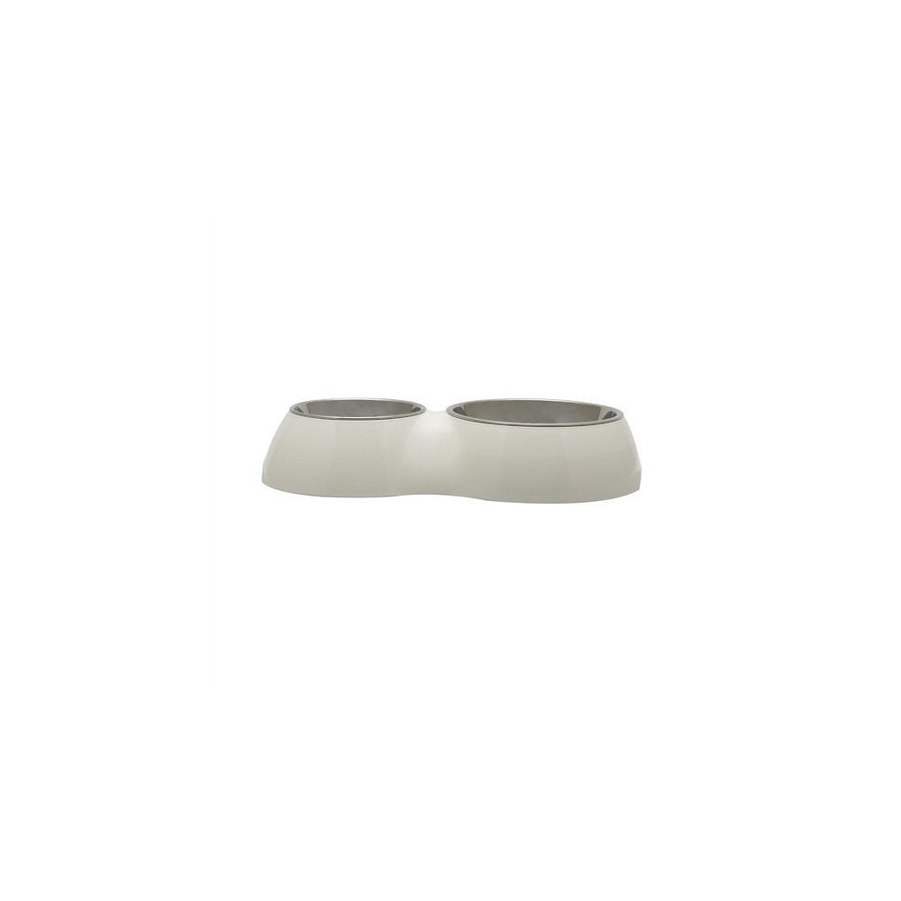 Dogit Dog Bowl Double Diner For Serving Both Food And Water, White