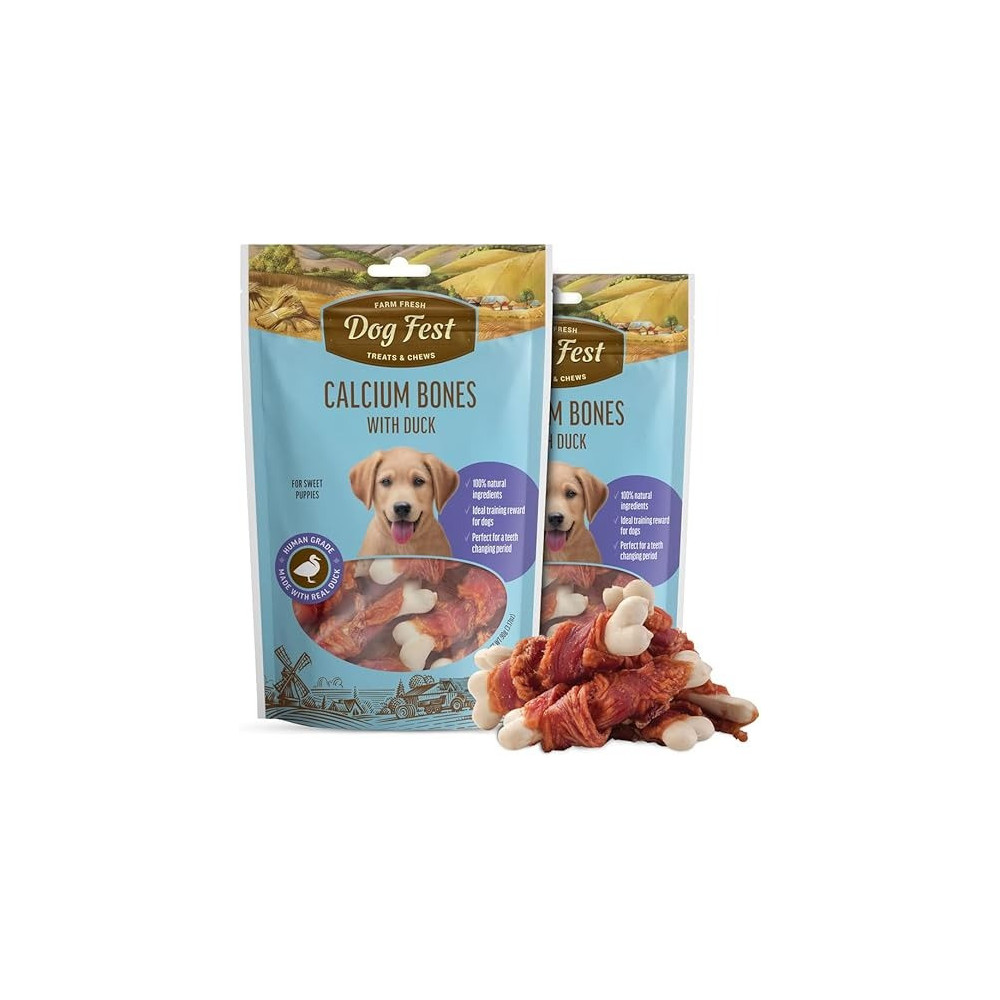 Dog Fest Calcium Bones With Duck For Puppies, 90G