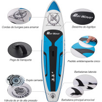 Runwave Inflatable Stand Up Paddle Board Non Slip Deck with Premium SUP Accessories Wide Stance Bottom Fins for Surfing Control Youth Adults Beginner