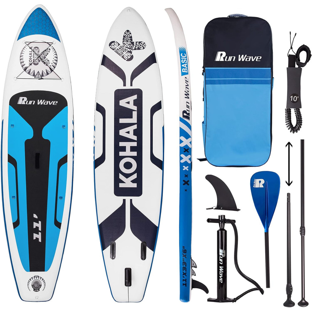 Runwave Inflatable Stand Up Paddle Board Non Slip Deck with Premium SUP Accessories Wide Stance Bottom Fins for Surfing Control Youth Adults Beginner