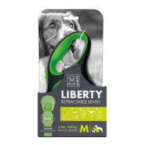 M-Pets Liberty Dog Retractable Leash, Green, Medium (17.5 x 10.2 x 3.9 cm)