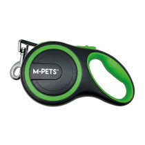 M-Pets Liberty Dog Retractable Leash, Green, Small (16.3 x 9.2 x 3.9 cm)