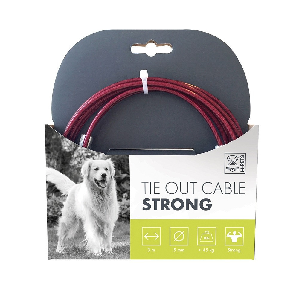 M-Pets Tie Out Cable Strong For Dog, Maroon, 3m
