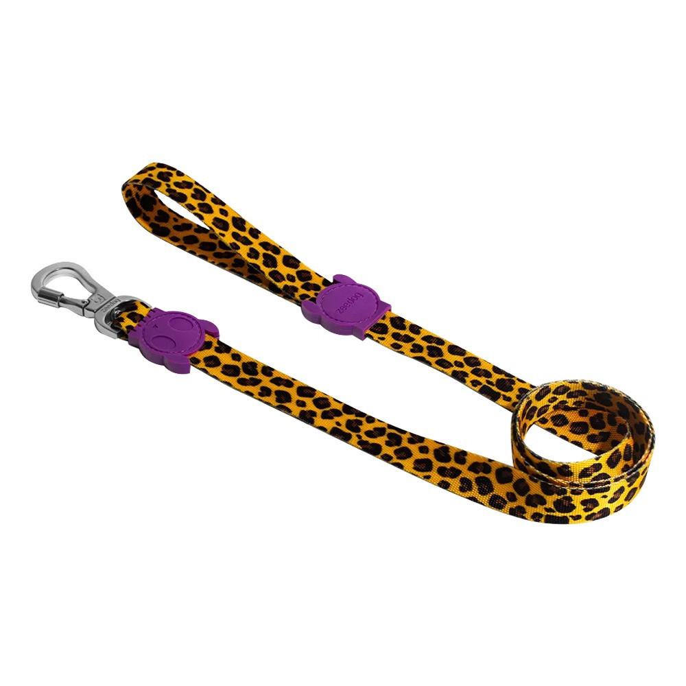 Zee.Dog Honey Leash For Dog, Yellow/Black, Extra Small Length 1.2 m