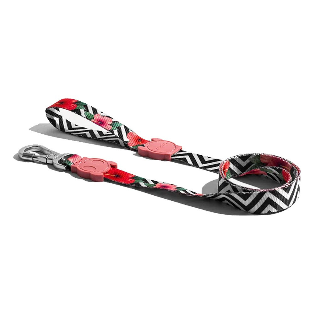 Zee.Dog Mahalo Leash For Dog, Black/White, Large Length 1.2 m