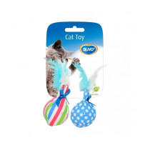 Duvo+ Assortment Ball And Plume Toy For Cats, Multicolour