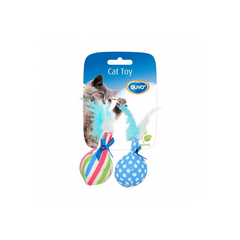 Duvo+ Assortment Ball And Plume Toy For Cats, Multicolour