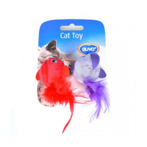 Duvo+ Cat Toy Assortment Birds And Feather, 2 Pieces, Red/Purple