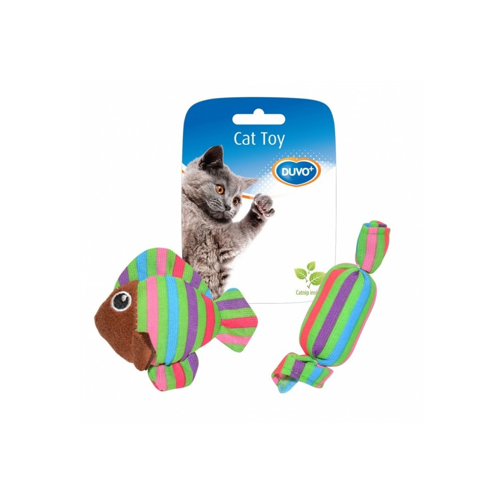 Duvo+ Assortment Fish and Candy Mixed Colors Cat Toy