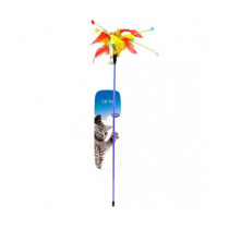 Duvo+ Assortment Playing Rod With Feathers Mixed Colours Toy For Cats