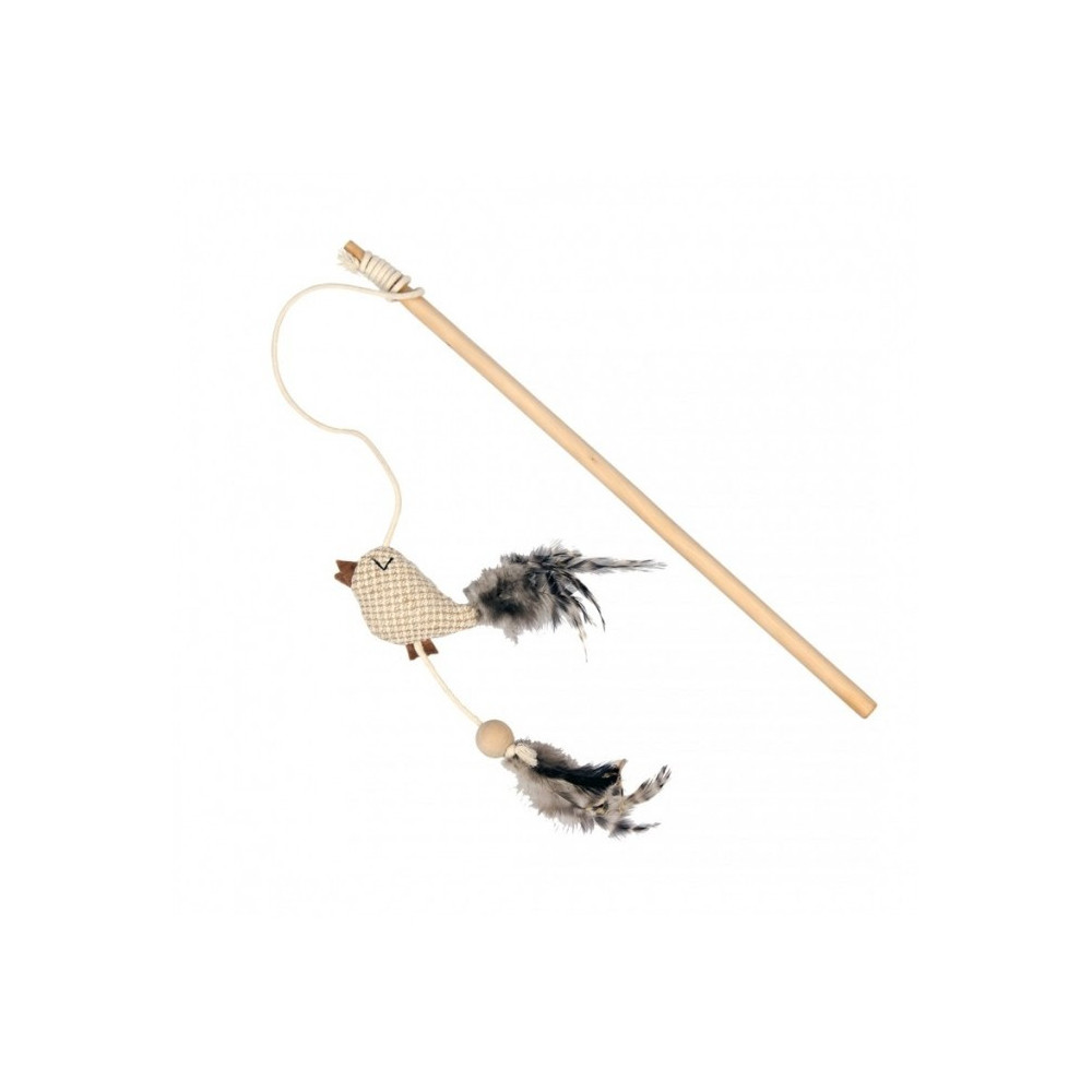 Duvo+ Natural Toy For Cats Jute And Feathers, Beige