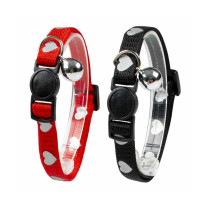 Duvo+ Cat Collar Hearts Reflective, Red/Black, 20-30 cm