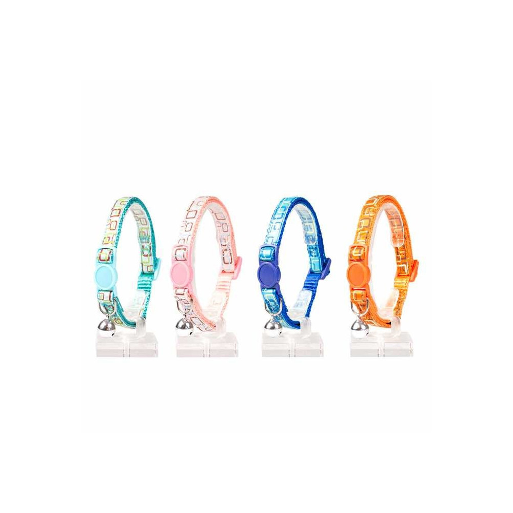 Duvo+ Cat Collar Retro Squares Nylon Mixed Colors, 20-30 cm