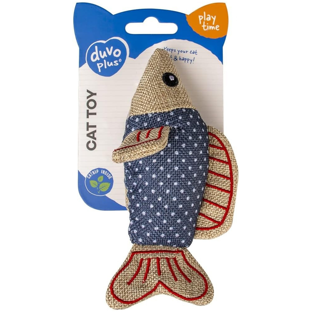 Duvo+ Toy For Cats Retro Blue Shark, 15 x 7.5 x 4.5 cm
