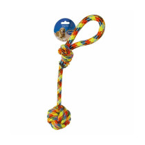 Duvo+ Cotton Rope With Ball And Loop Beach For Dogs, Multicolour, 54 cm