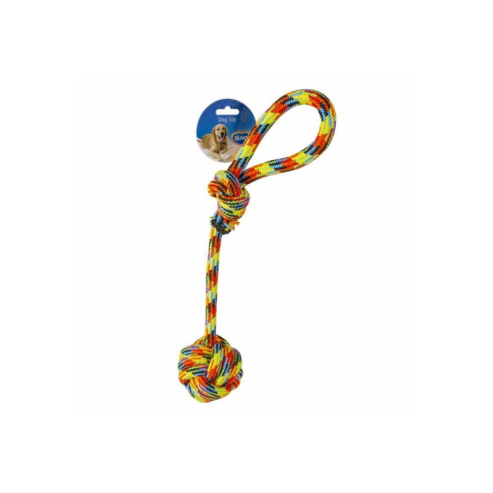 Duvo+ Cotton Rope With Ball And Loop Beach For Dogs, Multicolour, 54 cm