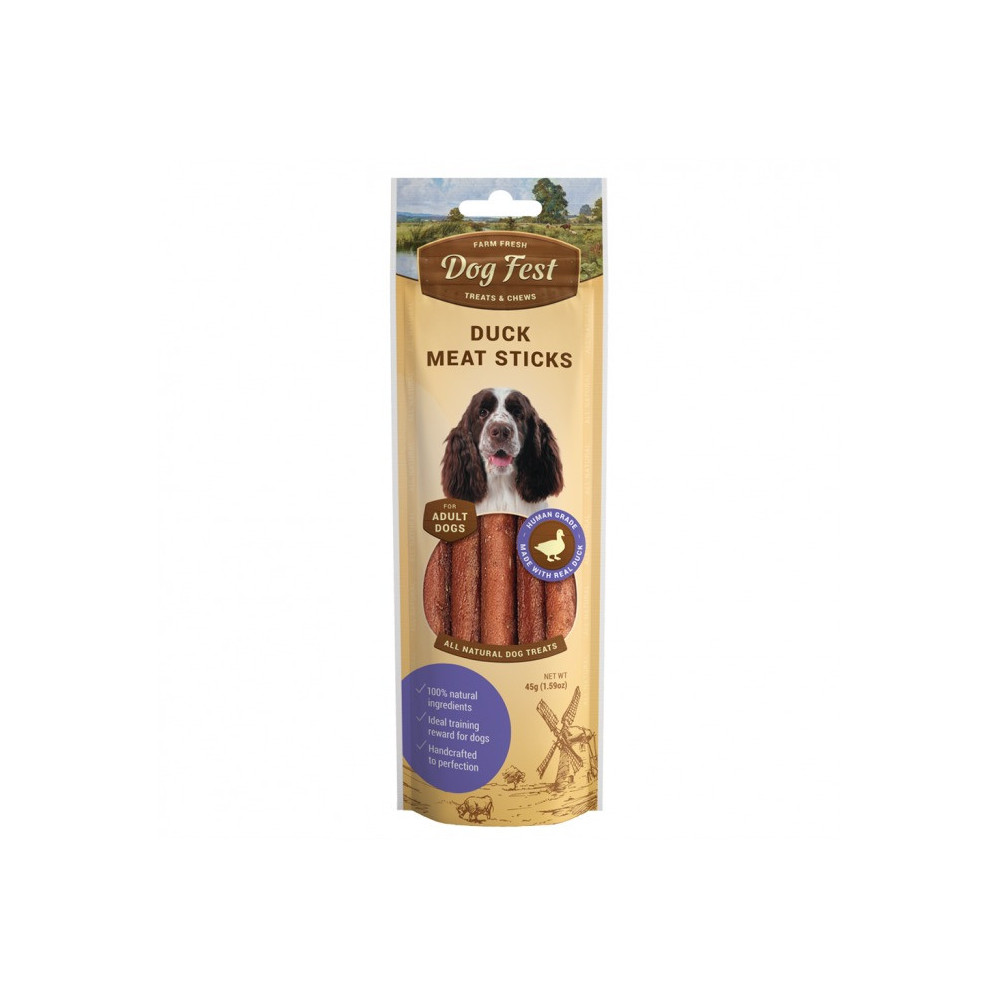 Dog Fest Duck Meat Sticks For Adult Dogs, 45G, Brown