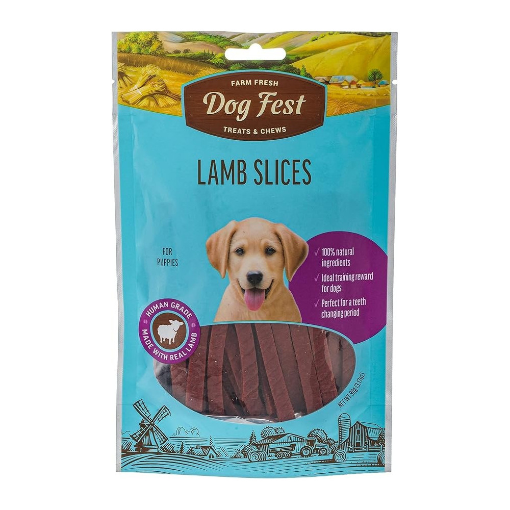 Dog Fest Lamb Slices For Puppies, 90 Gram