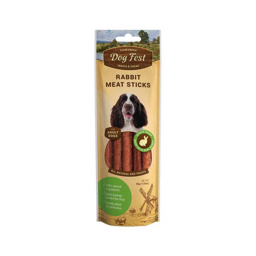 Snackers Dog Fest Rabbit Meat Sticks For Adult Dogs, 45G