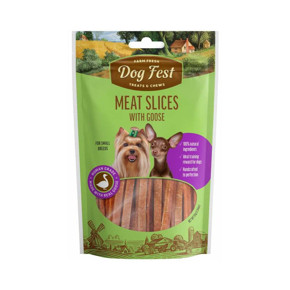 Dog Fest Slices With Goose For Small Breeds, 55G