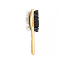 Duvo Plus Bamboo 2-In-1 Soft-Bristles Pin Brush, Small