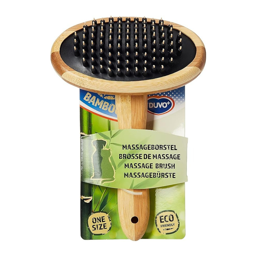 Duvo Plus Bamboo Massage Pet Brush, 19 Cm Length