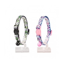 Duvo Plus Cat Collar, Flowers Nylon, Practical Safety Closure, 20-30Cm/10Mm