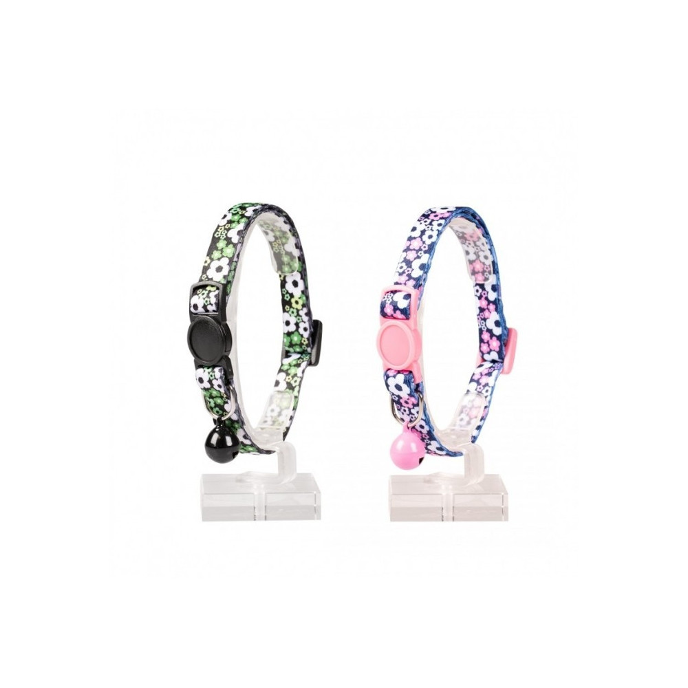 Duvo Plus Cat Collar, Flowers Nylon, Practical Safety Closure, 20-30Cm/10Mm
