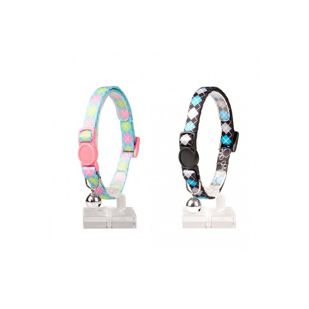 Duvo Plus Cat Collar Nylon Mixed Colors, 20-30Cm/10Mm, Scottish Squares Pattern