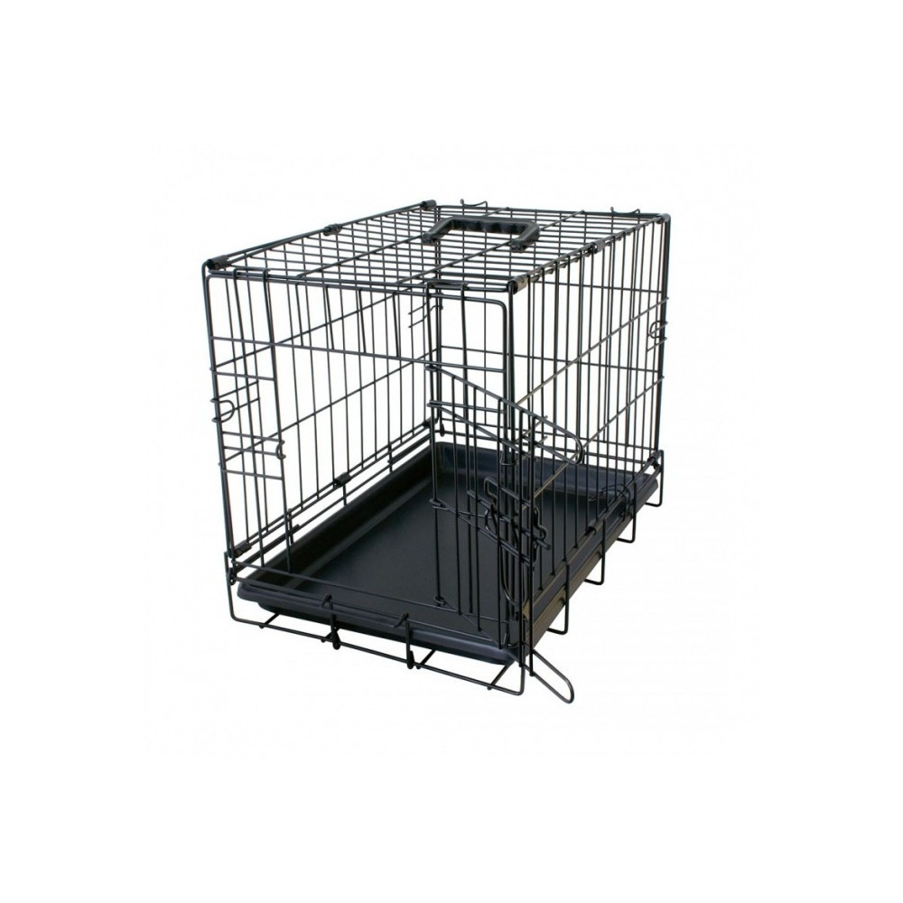 Duvo Plus Dog Crate 2 Doors Plastic Tray, Black