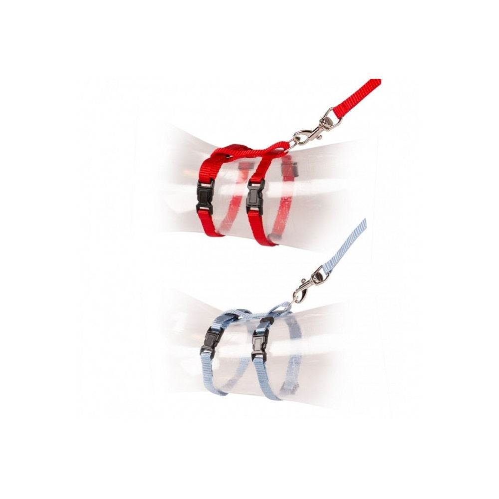 Duvo+ Kitten Walking Set, Red/Light Blue, 15-25Cm x 125Cm x 8Mm