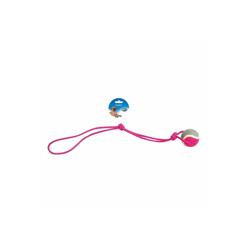 Duvo+ Knotted Cotton Pendulum And 1Knot And Tennis Ball, Grey/Pink, 60Cm
