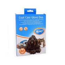 Duvo+ Coat Care Glove Duo For Dog And Cat, Blue/White, 470603