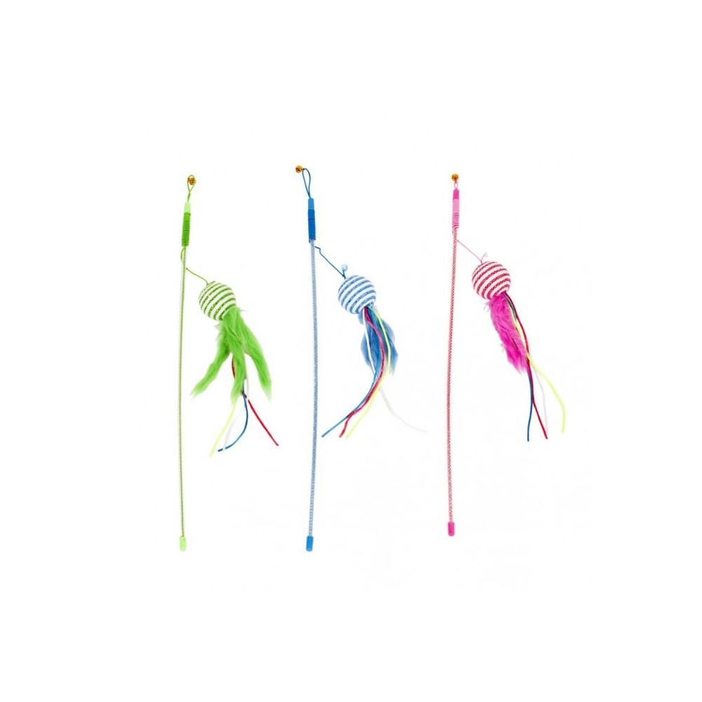 Duvo+ Playing Rod Feathered Ball, Multicolour, 46 Cm