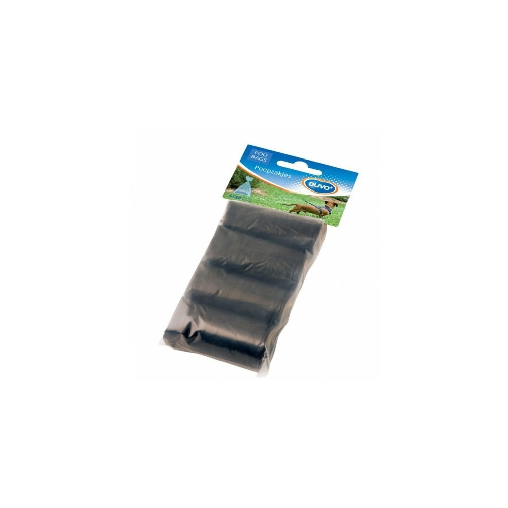 Duvo+ Plus Hygienic Poo Bag Rolls, 4 Pieces, Black