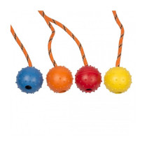Duvo+ Rubber Dental Ball With Rope Mix Mixed Colours, 33Cm