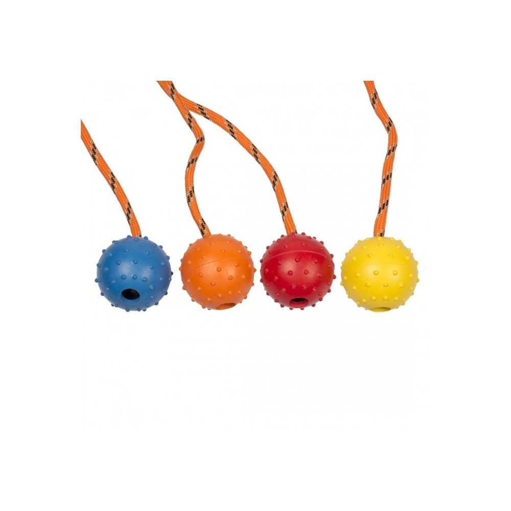 Duvo+ Rubber Dental Ball With Rope Mix Mixed Colours, 33Cm