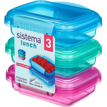 Sistema Lunch Food Storage Containers With Contrasting Clips 200ml, Pack Of 3