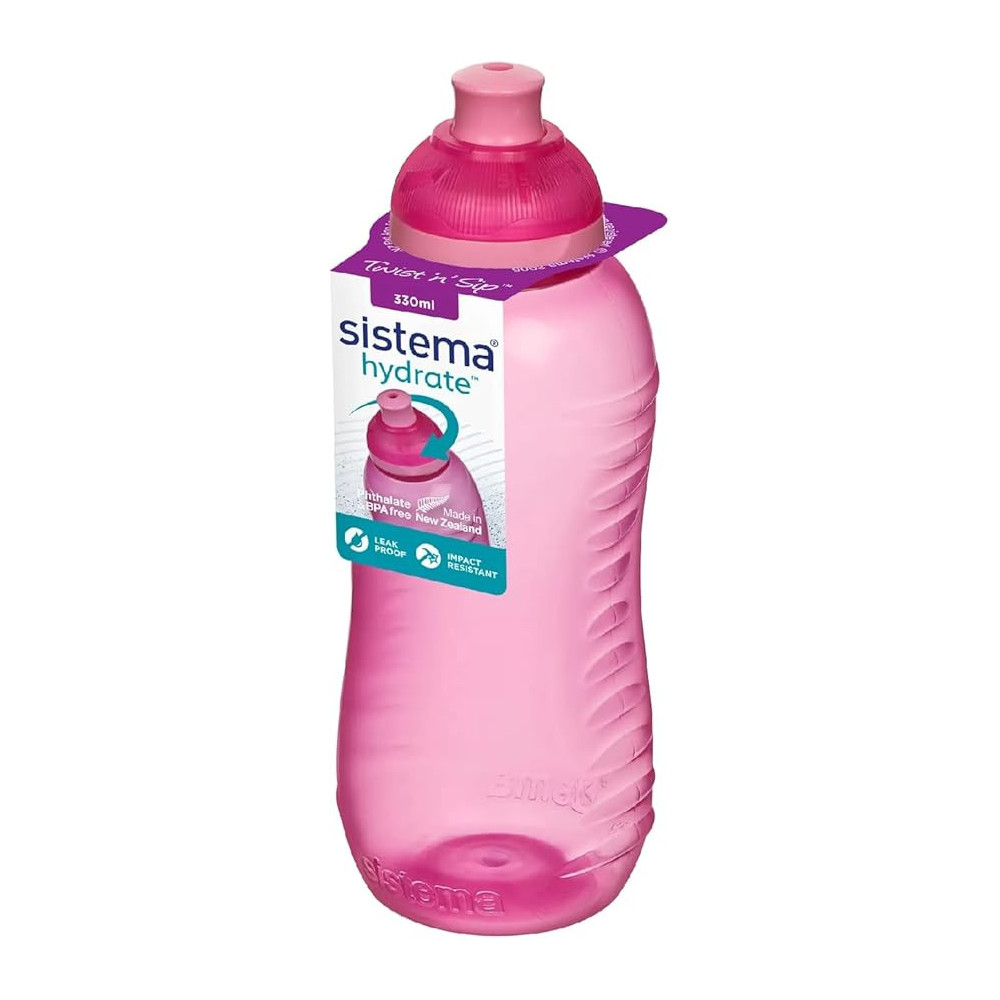 Sistema Squeeze Bottle With Leakproof And Impact Resistant 330ml, Pink