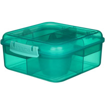 Sistema 1.25L Bento Cube Lunch Box With Compartments, Green