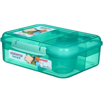 Sistema 1.65L Bento Cube Lunch Box With Compartments, Green
